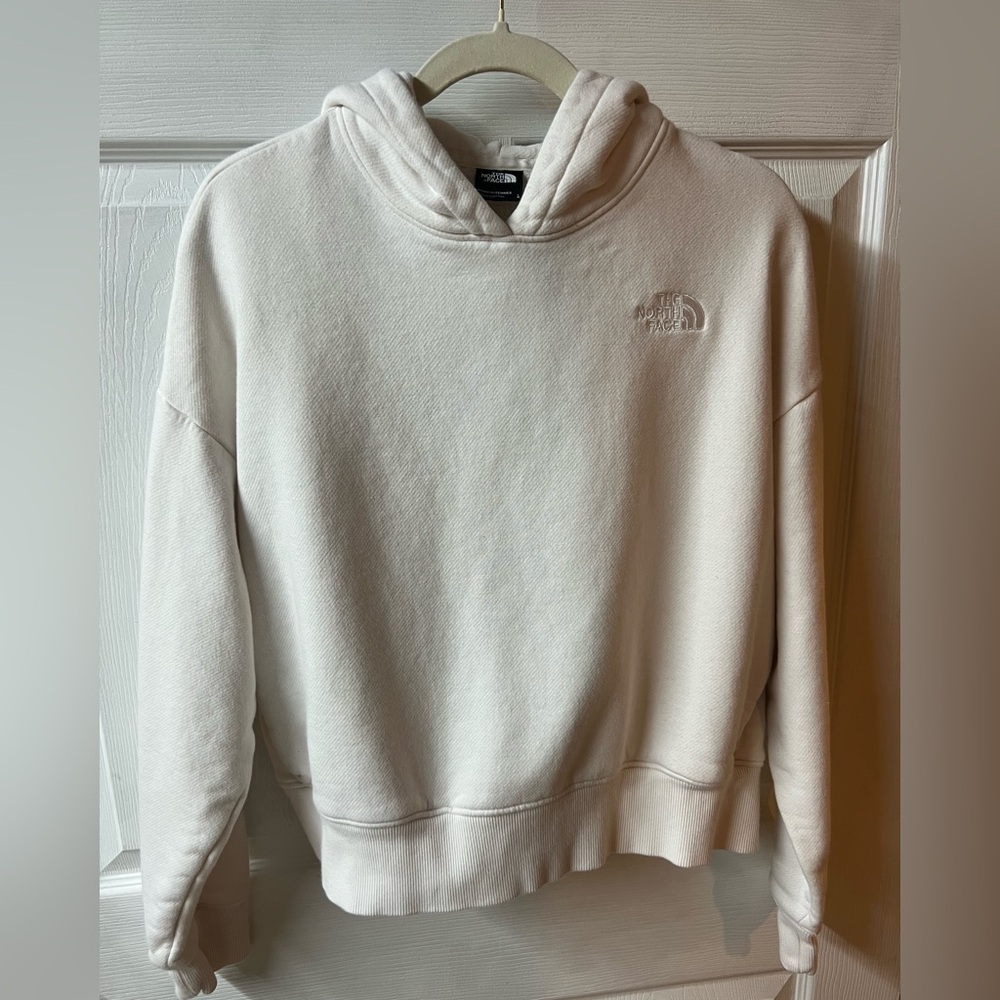 The North Face Women's Off-White Hoodie- Slightly Cropped